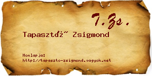 Tapasztó Zsigmond névjegykártya